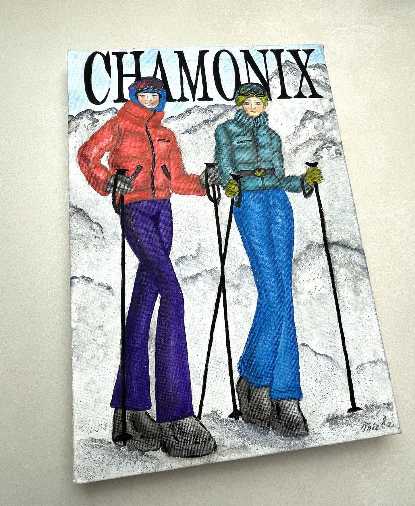 Chamonix Girls on Canvas (Custom Order)