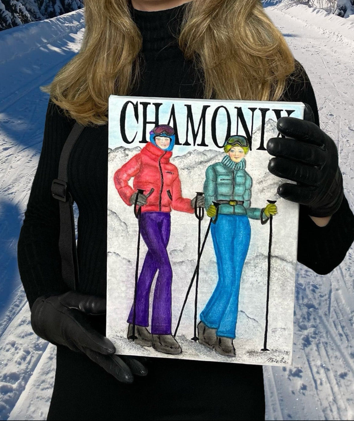 Chamonix Girls on Canvas (Custom Order)