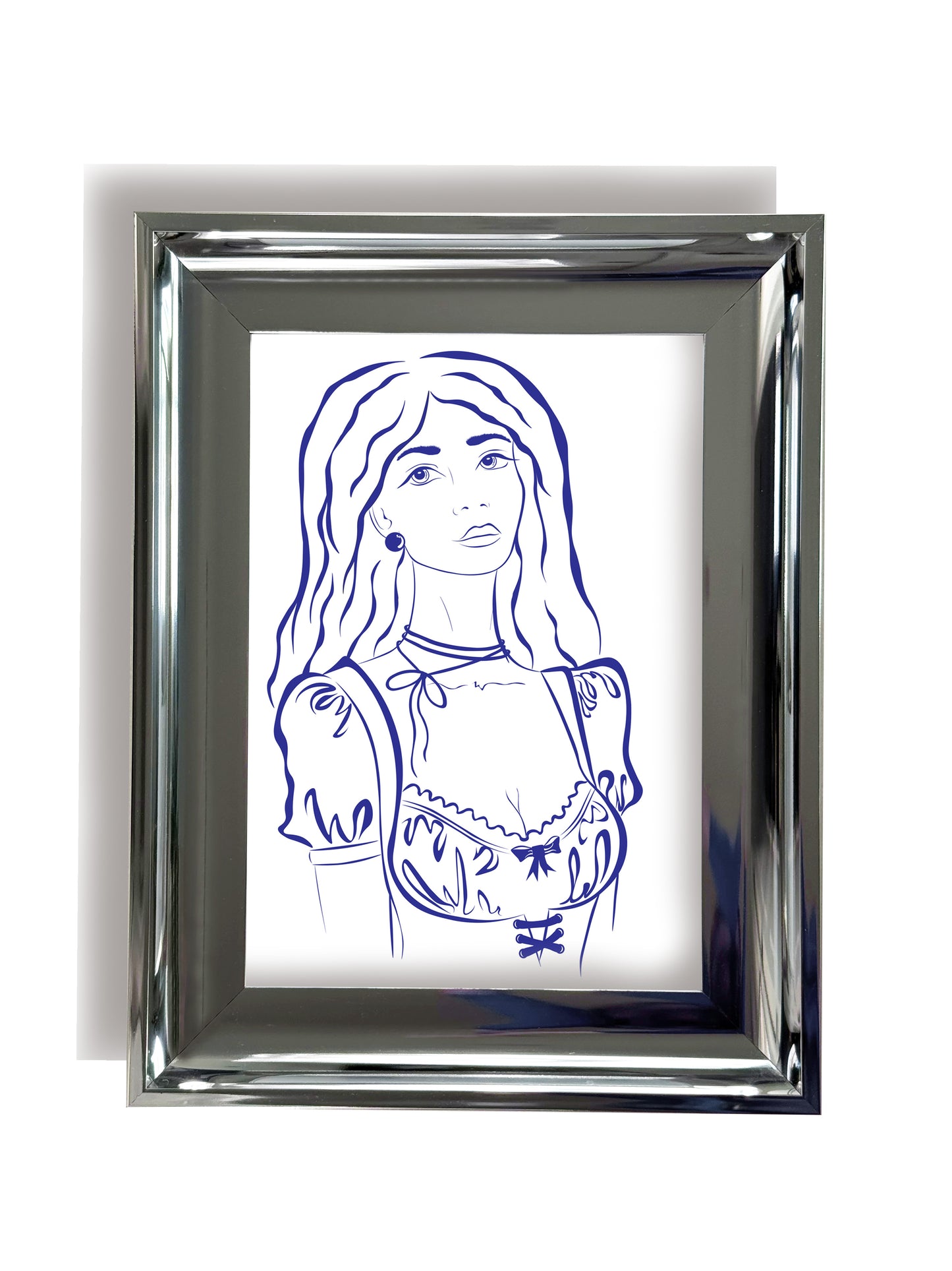 Frame portrait of a Slavic girl wearing  a traditional outfit