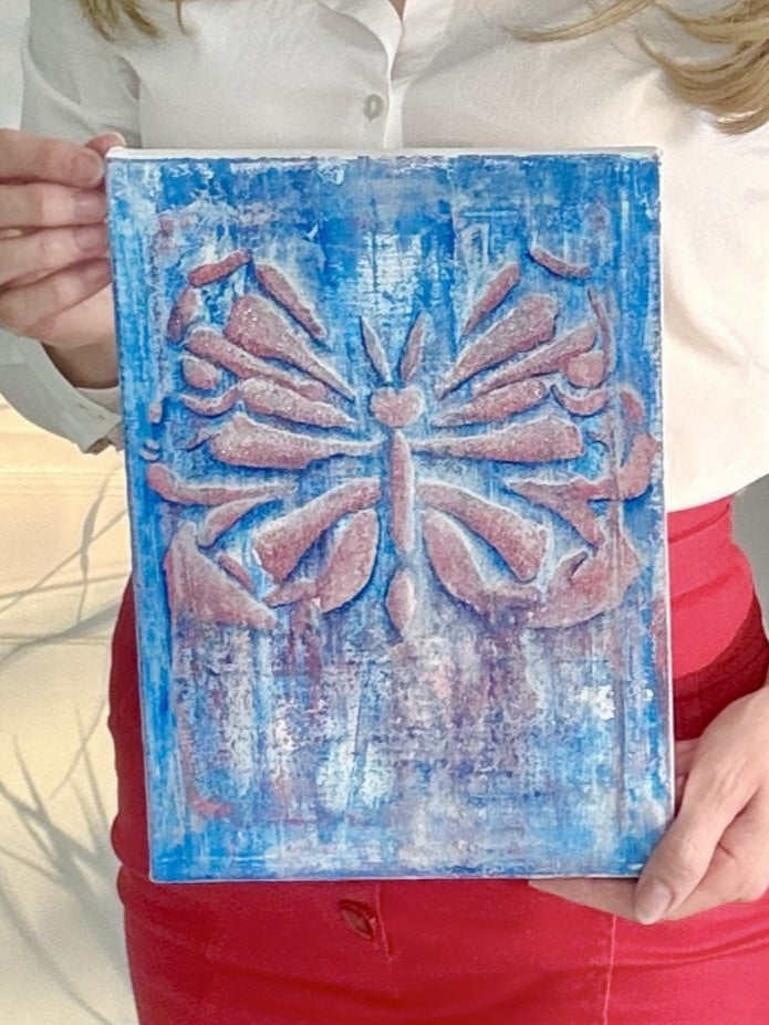 Terracotta Butterfly on Canvas (Custom Order)